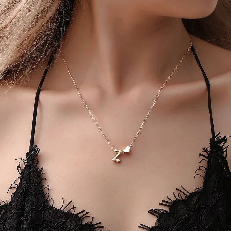 Heart Initial Necklace