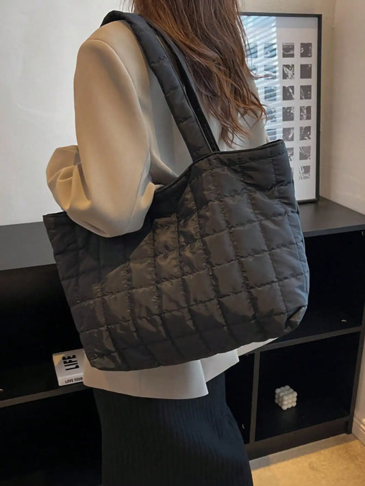 Trending Quilted Puffy Tote Bag